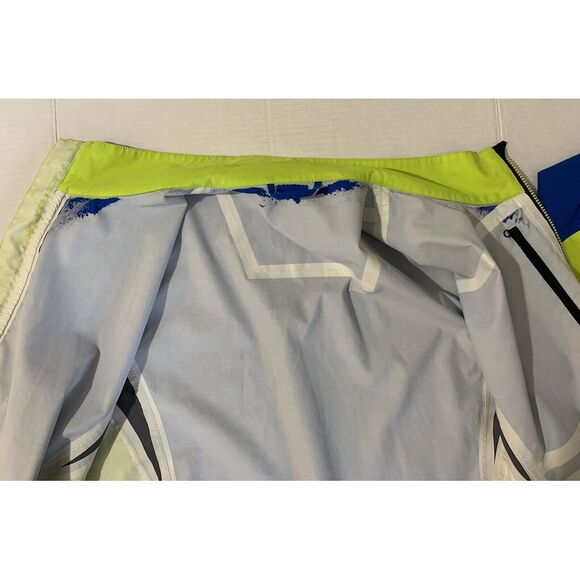 FootJoy FJ HydroLite Golf Rain Jacket Men's Size L Blue Acid Green Full Zip - Picture 13 of 16